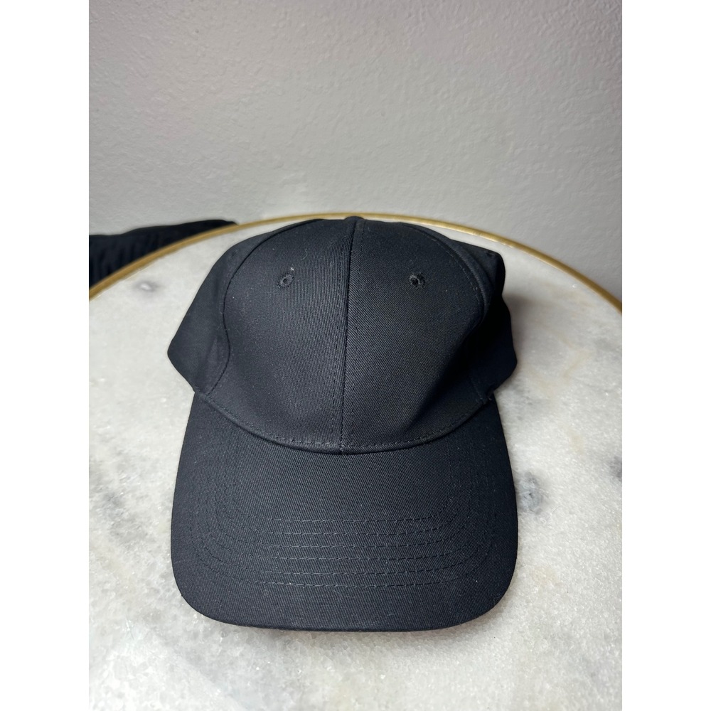 Unbranded Black Baseball Cap Adjustable Gold Buckle Cotton Twill Dad Hat Mens